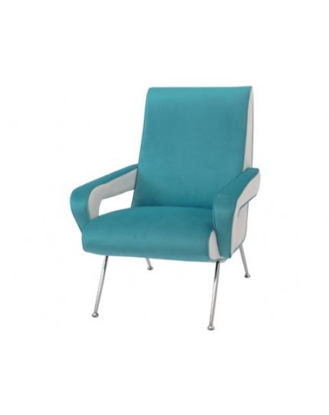  Waterley Blue And White Velvet Occasional Chair